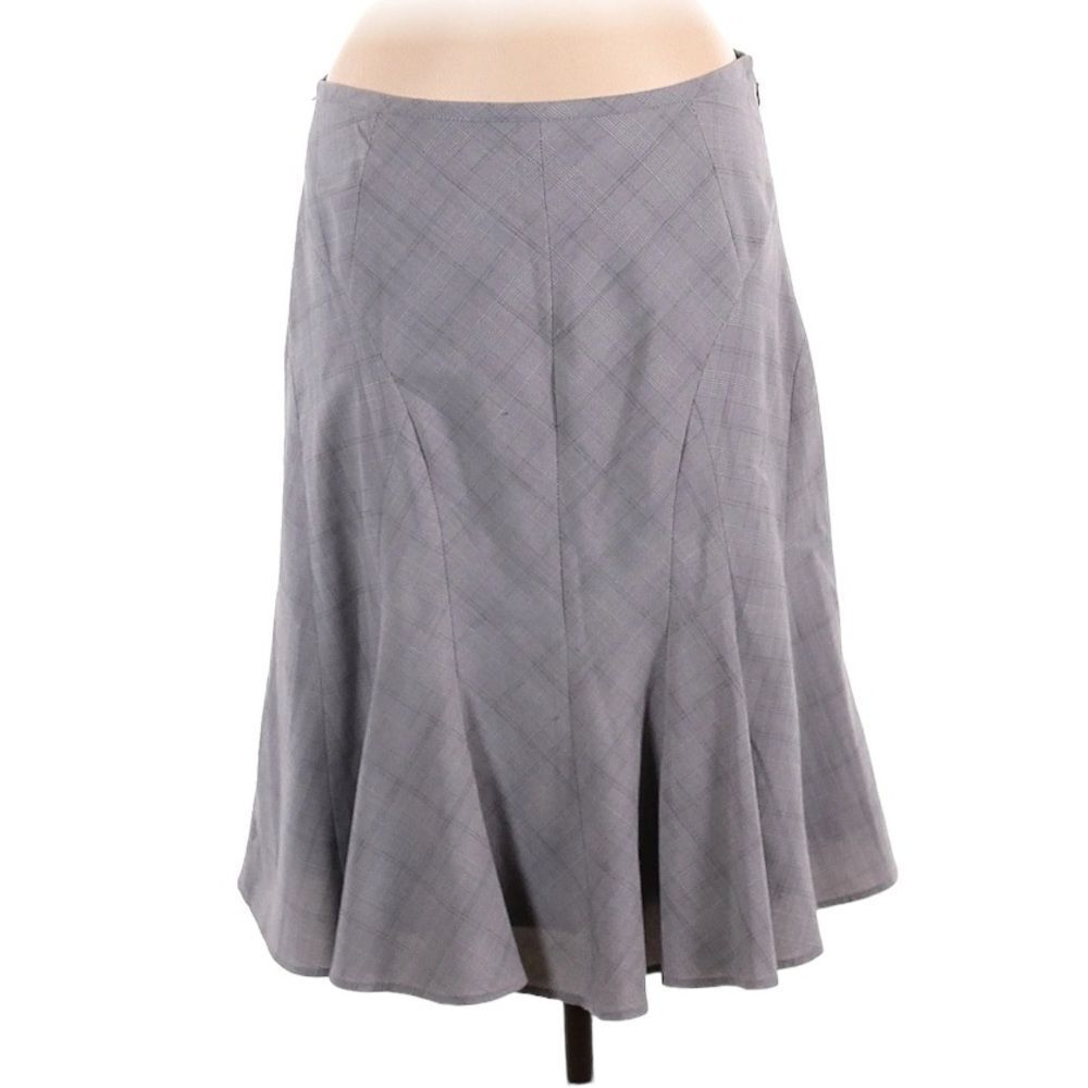 White House Black Market Pleated Plaid Fit and Flare Women's Office Skirt Size 8